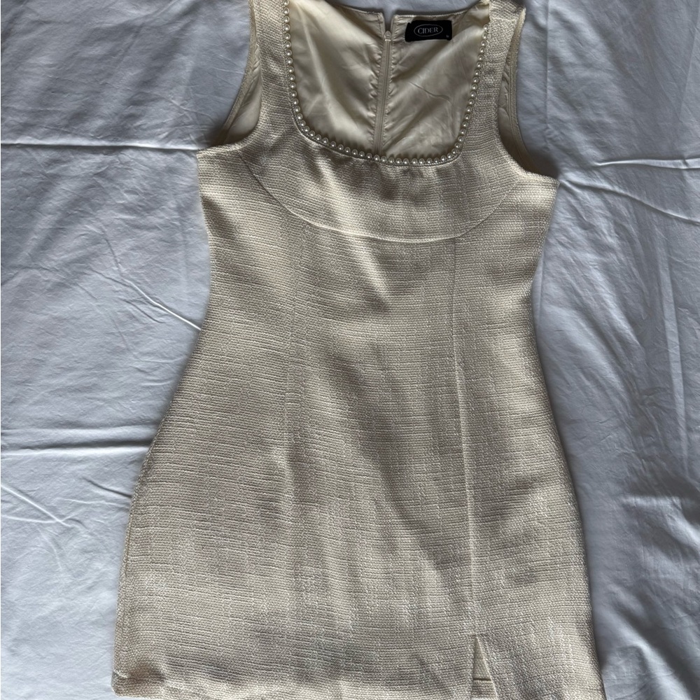 Cider Cream Textured Mini Dress